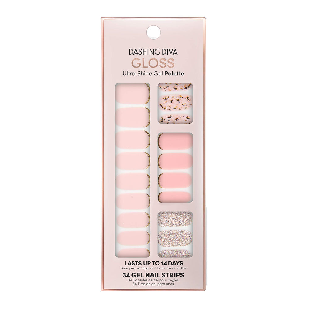 Dashing Diva Gloss Ultra Shine Gel Strips Plush Sorbet for a vibrant at-home manicure