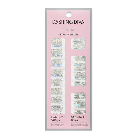 Dashing Diva Going Platinum gel strips for a shiny, chip-resistant manicure