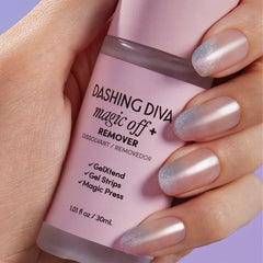 Dashing Diva Magic Off+ remover packaging reveals a 3-pack for at-home use