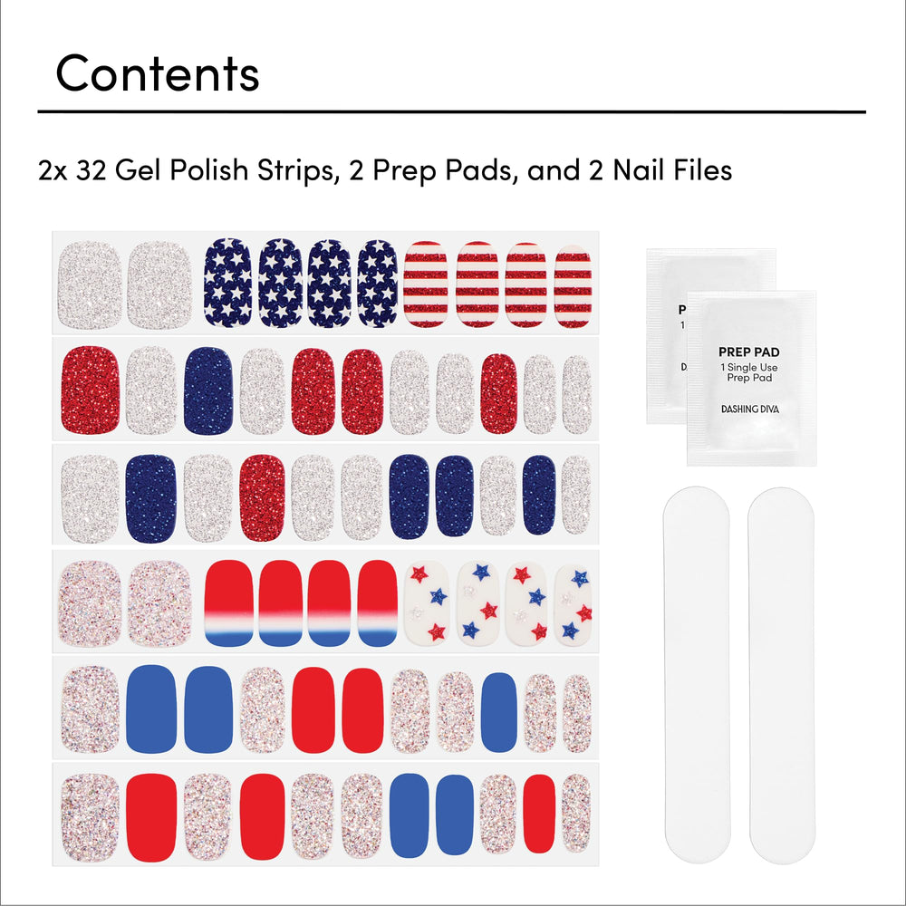 Dashing Diva prep pad included to boost adhesion.
