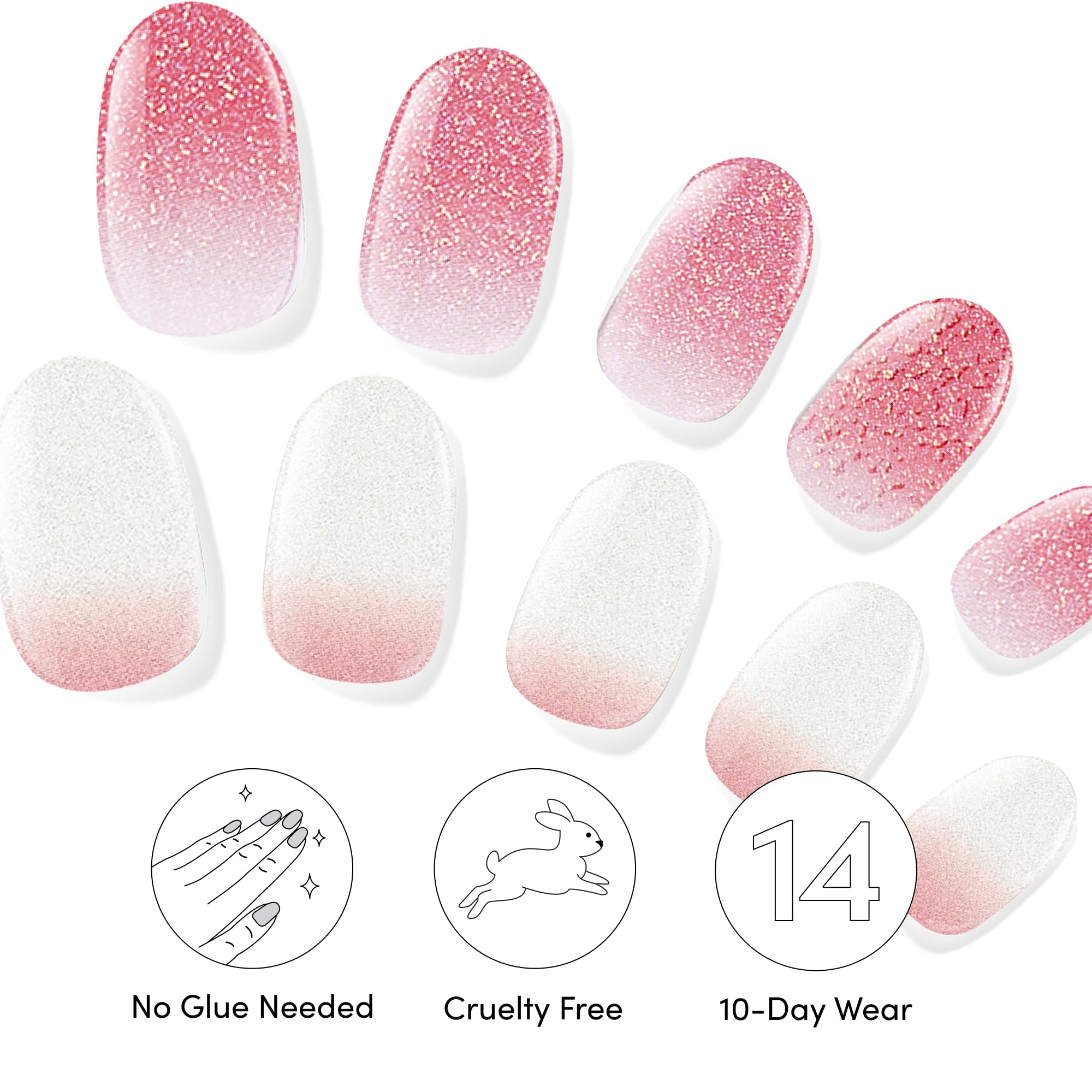 Dashing Diva gel strips press to nail for wrinkle free finish.