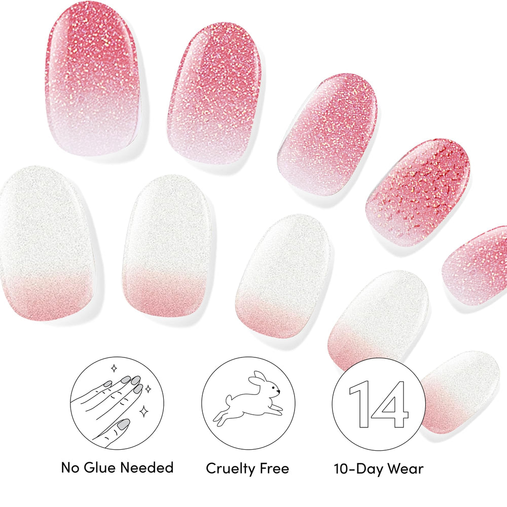 Dashing Diva gel strips press to nail for wrinkle free finish.
