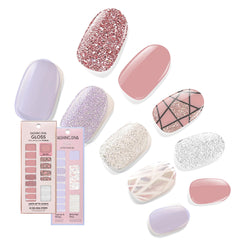 Dashing Diva Rose Sparkle gel strip set for a glossy, long-lasting manicure.