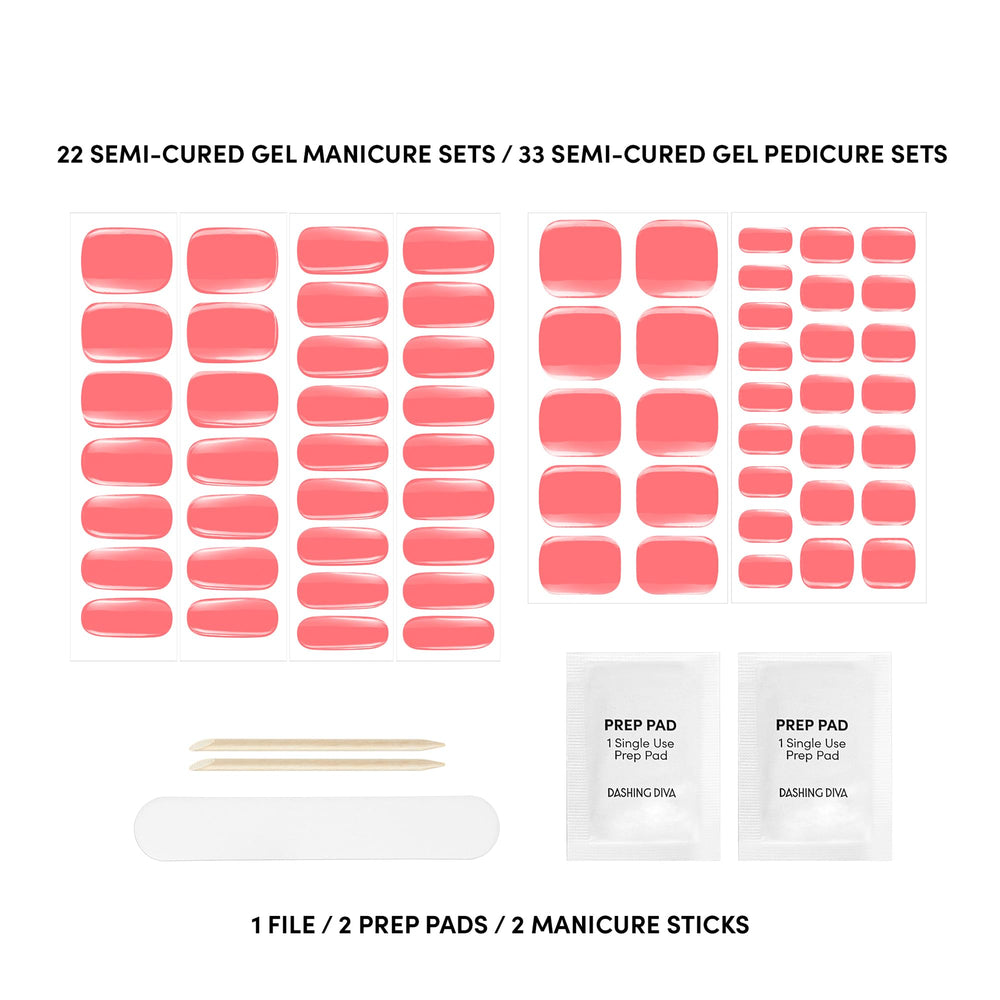 Dashing Diva semi-cured nail strips for feet providing durable toe wear.
