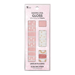 Dashing Diva Sugarplum Dance gloss holiday nail strips shown on nails for festive shine.