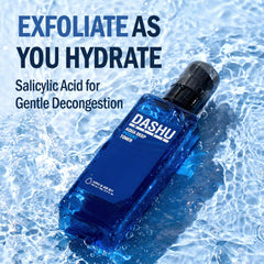 DASHU Mens Aqua Deep Potent Toner application on skin demonstrating fresh absorption.