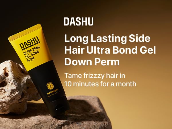 DASHU Ultra Bond Gel Down Perm applied to side hair to tame spiky edges.