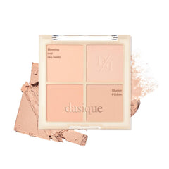 Dasique Blending Mood Cheek #01 warm blending palette swatches for seamless warm-toned blush