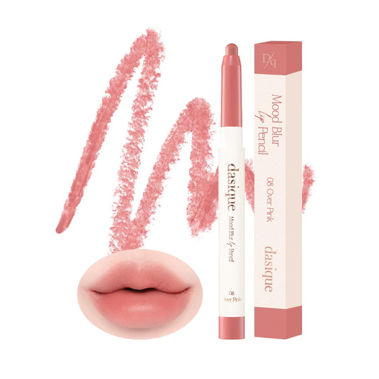Dasique Mood blur lip pencil application stroke shows creamy color with smooth glide and lasting wear