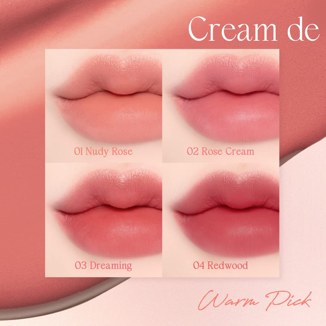 Dasique Cream de Rose Tint 03 Dreaming achieves a natural matte finish.