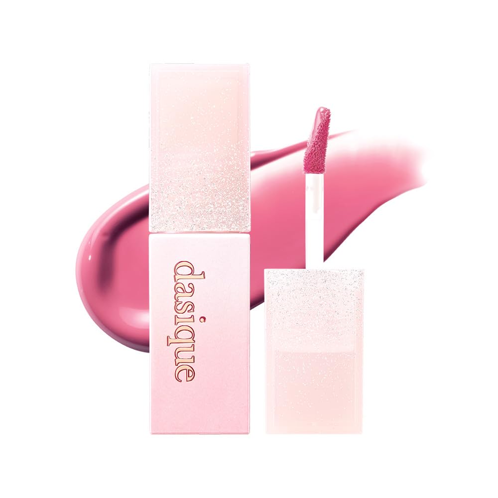 dasique Juicy Dewy Tint Berry Mochi lip swatches reveal bright pink berry with glossy shine and hydration
