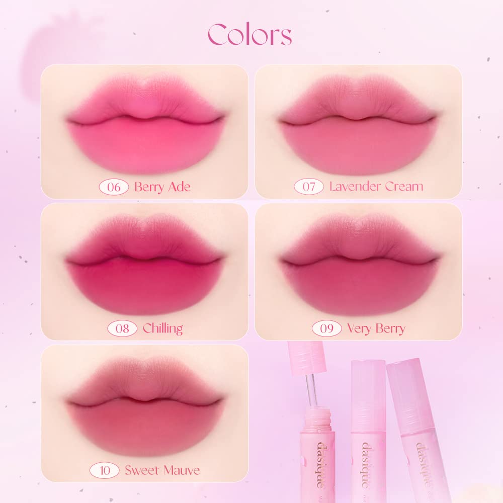 dasique Water Blur Tint 09 Very Berry lip application, smooth glide to color