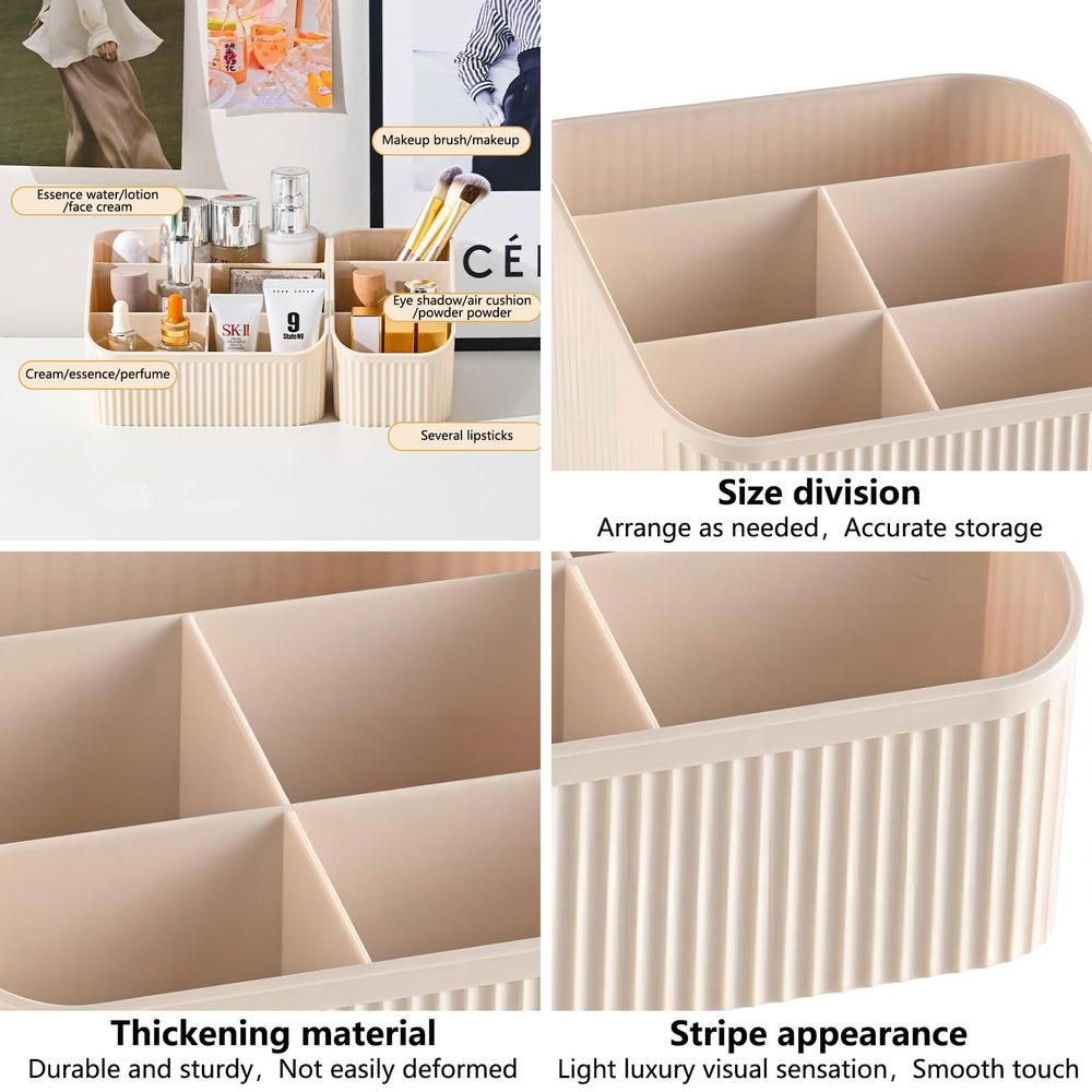 DASITON multi-use storage container for desk or bathroom keeps cosmetics neatly stored