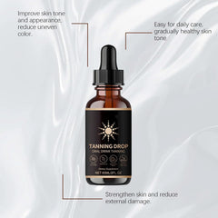 DASIUIP Tanning Drops pour action demonstrates simple dosage control for gradual color