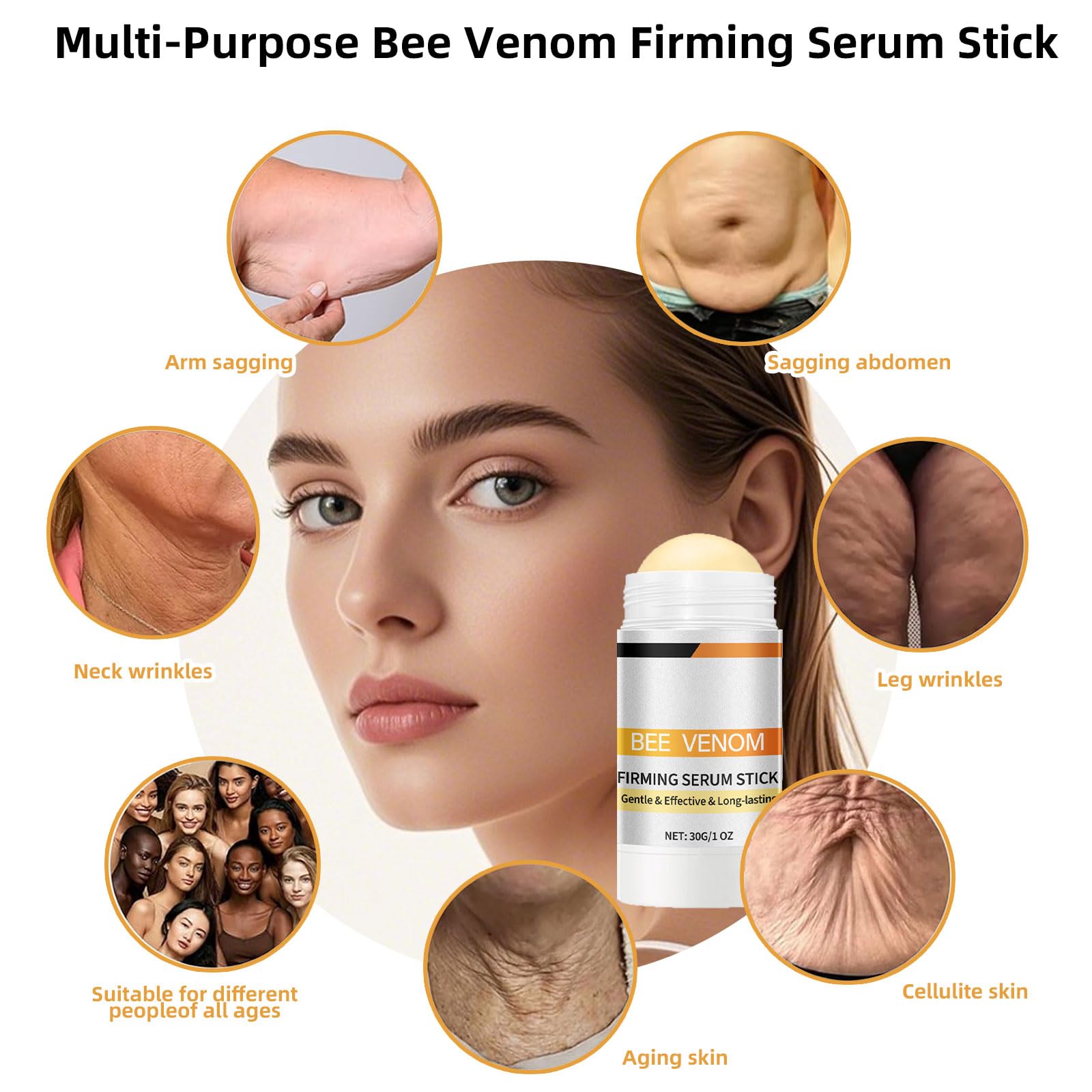 DASIUIP Bee Venom Serum Stick closeup highlights silky texture and hydration