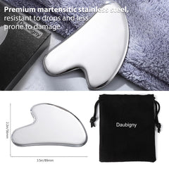 Daubigny gua sha eyes neck massage targets puffiness and relaxation.
