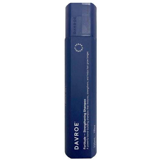 DAVROE Fortitude Shampoo lather emphasizes fresh scent for daily cleansing.