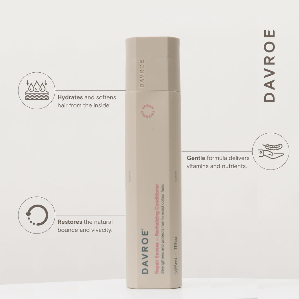 DAVROE Repair Senses conditioner pour, easy application for even distribution and quick shine