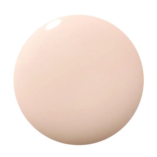 Dazzle Dry Boss swatches on nails display a soft neutral nude shade.