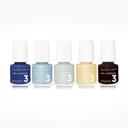 Dazzle Dry Elevation mini flight with frosty blues for fast-drying winter nails