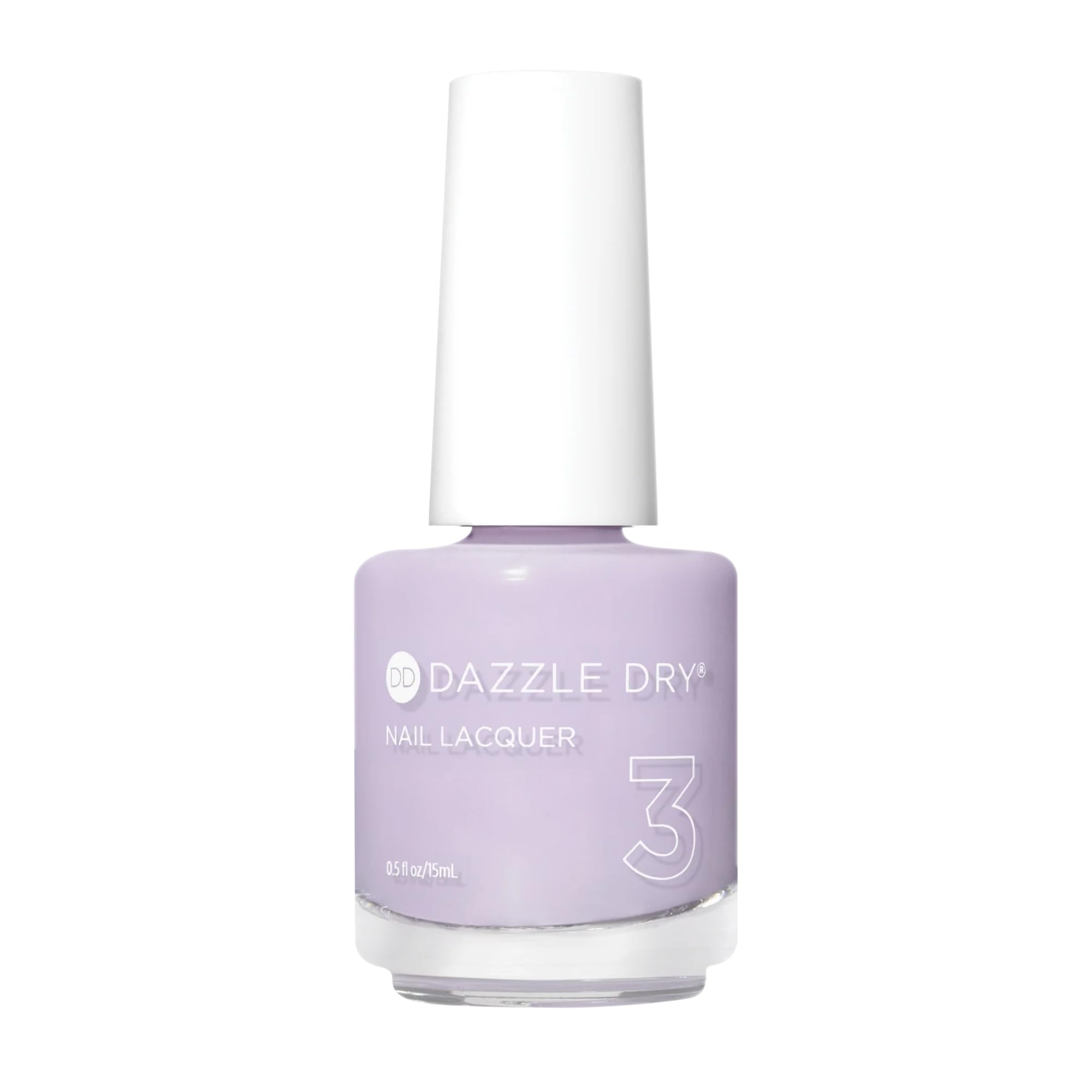 Dazzle Dry Faith nail lacquer bottle in pastel lavender for a long-lasting color.
