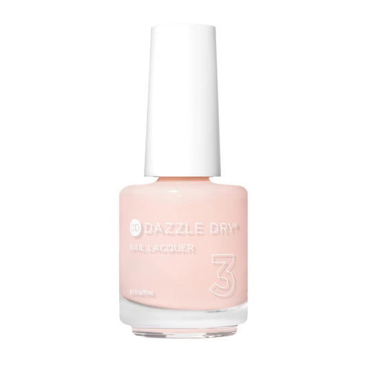Dazzle Dry Livin' La Vida Yoga bottle pour reveals soft pink with diamond shimmer for quick at-home manicures