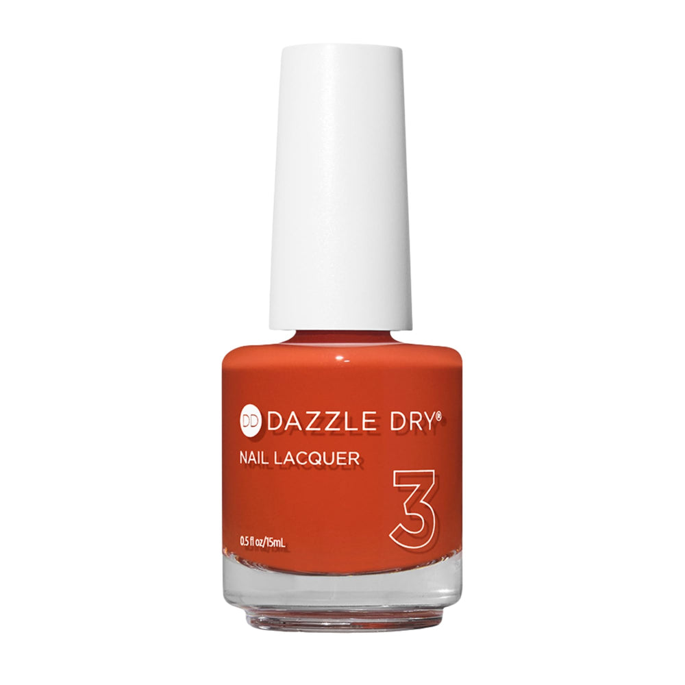 Dazzle Dry Orchard burnt orange cream swatch shows vibrant, long-lasting color.