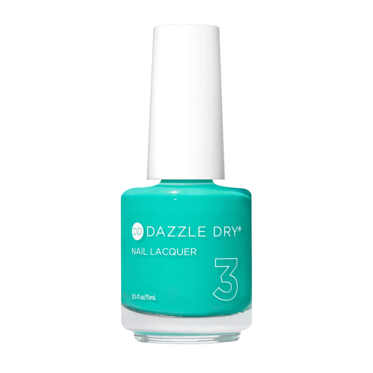 Dazzle Dry Palm Springs nail lacquer bottle closeup shows quick-dry, long-wear cream finish.