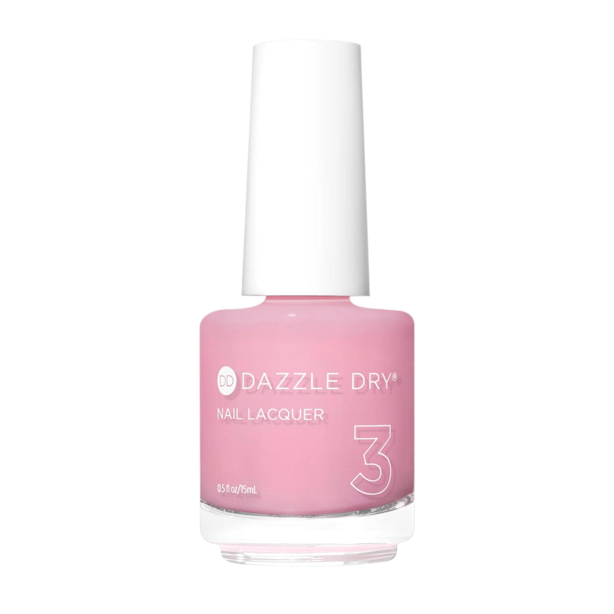 Dazzle Dry Pinkies Up nail lacquer swatch showing pale pink sheer cream for everyday wear