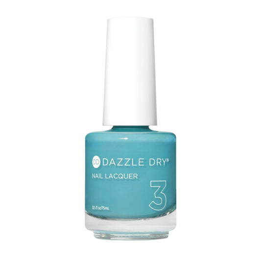 Dazzle Dry Spearmint Tea bottle shows turquoise creme for vibrant, chip-resistant color.