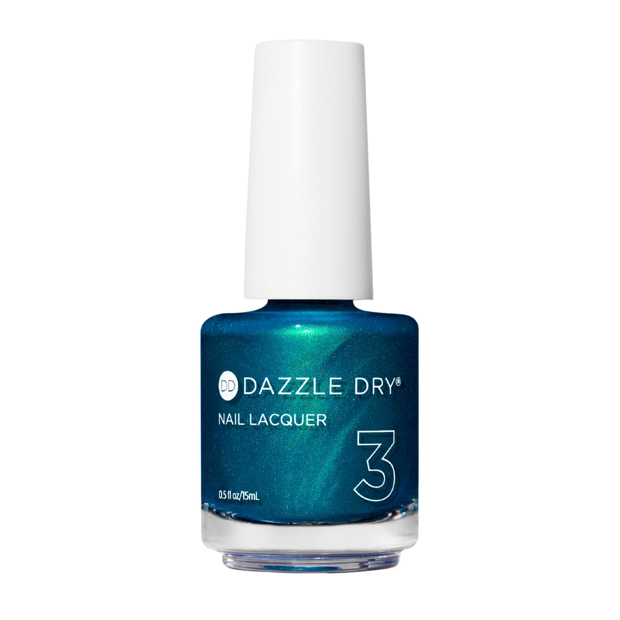 Dazzle Dry Speed Boat aquamarine metallic nail lacquer swatch for fast-drying wear.