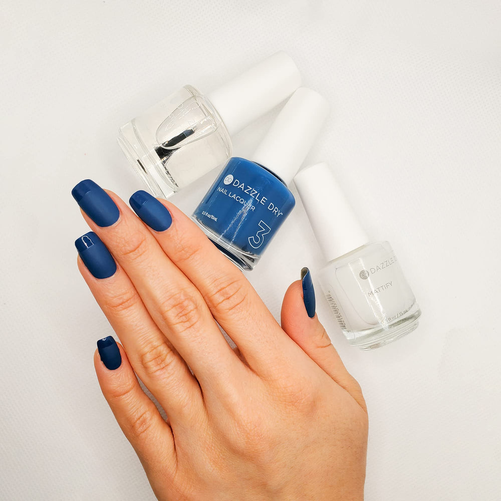 Dazzle Dry Step 4 mattify top coat brush applying a quick-dry matte layer.