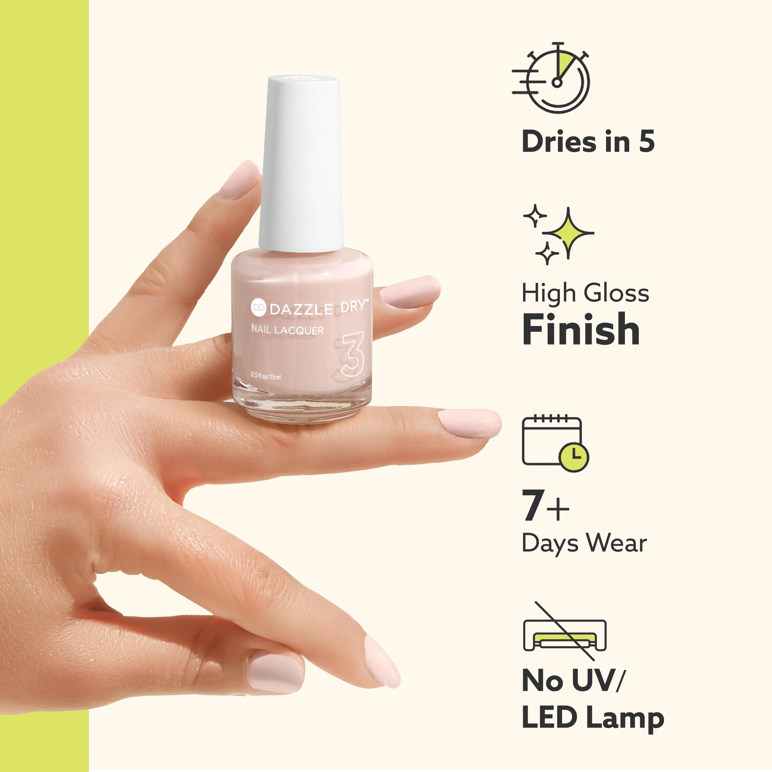 Dazzle Dry Step 4 mattify top coat nails closeup reveals chip-resistant matte layer.