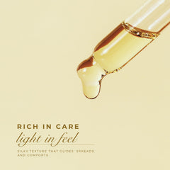 D'Cherlane vegan and cruelty-free badge with amber glass packaging