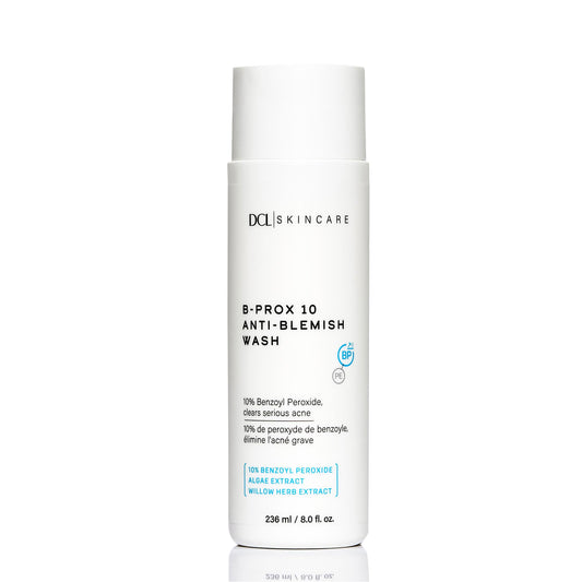 DCL B Prox Acne Cleanser bottle front for maximum strength acne care.