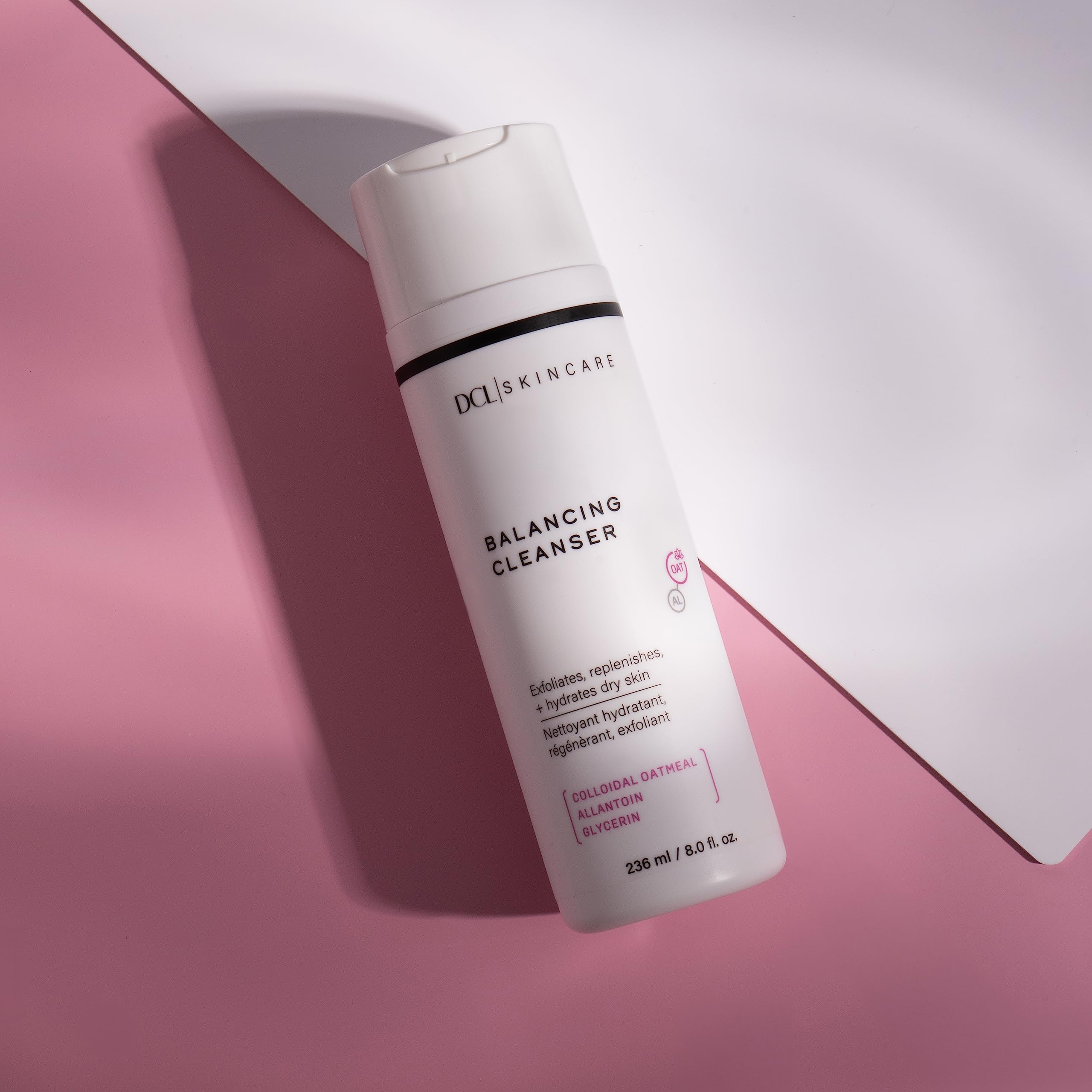 Close-up of DCL Balancing Cleanser texture, rich and creamy.