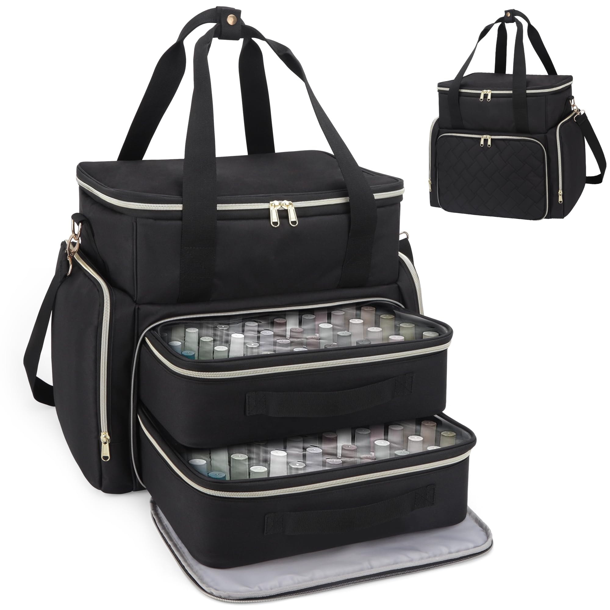 DD DEVILLI nail polish organizer with 96-bottle capacity for easy on-the-go access.