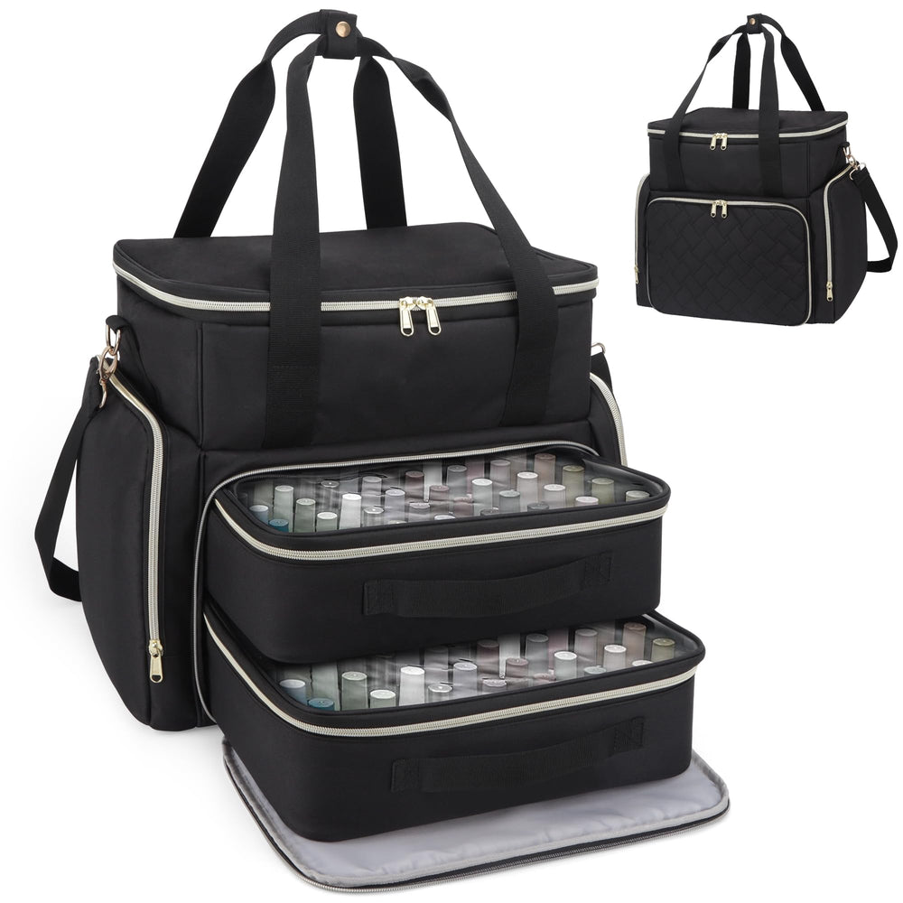 DD DEVILLI nail polish organizer with 96-bottle capacity for easy on-the-go access.