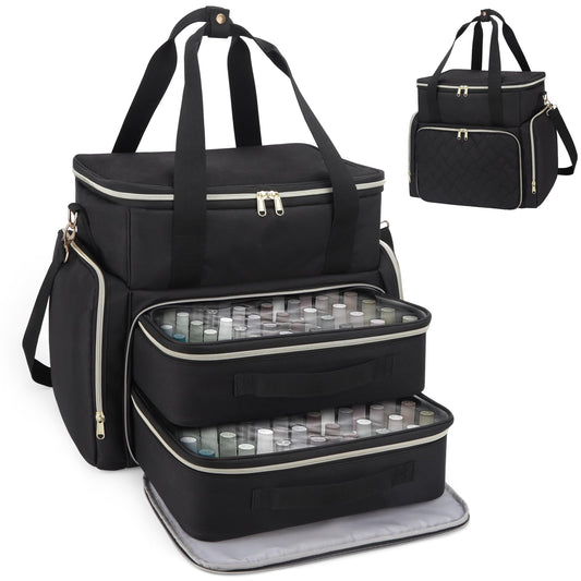 DD DEVILLI nail polish organizer with 96-bottle capacity for easy on-the-go access.