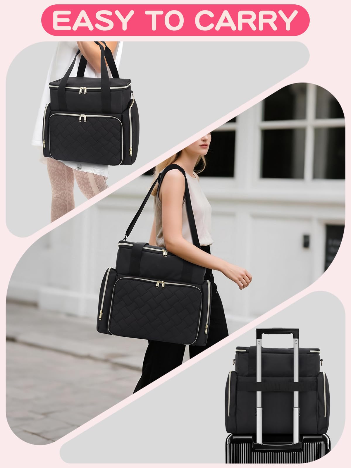 Water-resistant fabric protects polishes from spills and wear during transport.
