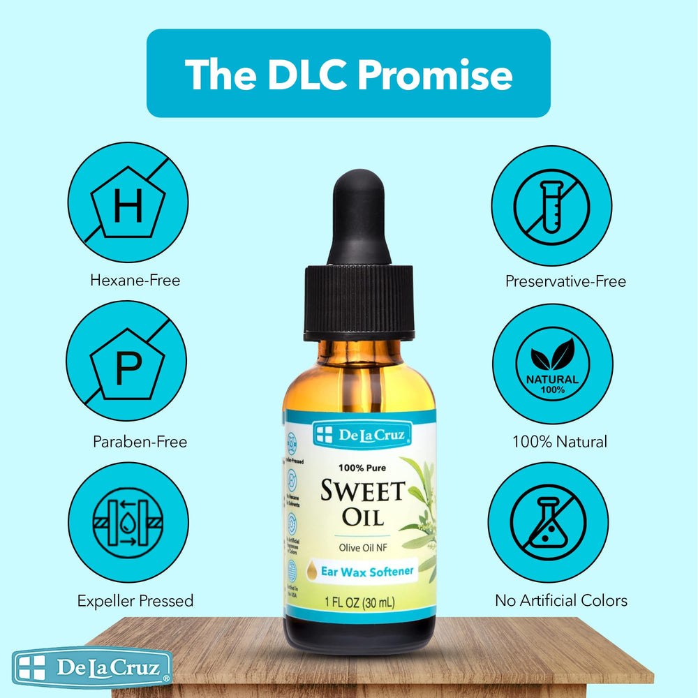De La Cruz ear wax softener bottle ready to soften hardened wax.