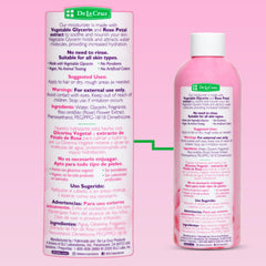 Rose water after-shower refresh for skin and hair.