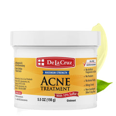 De La Cruz sulfur ointment on the face for targeted spot treatment and clearer skin