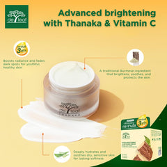 DE LEAF THANAKA routine with sun-safe pairing in a morning skincare setup