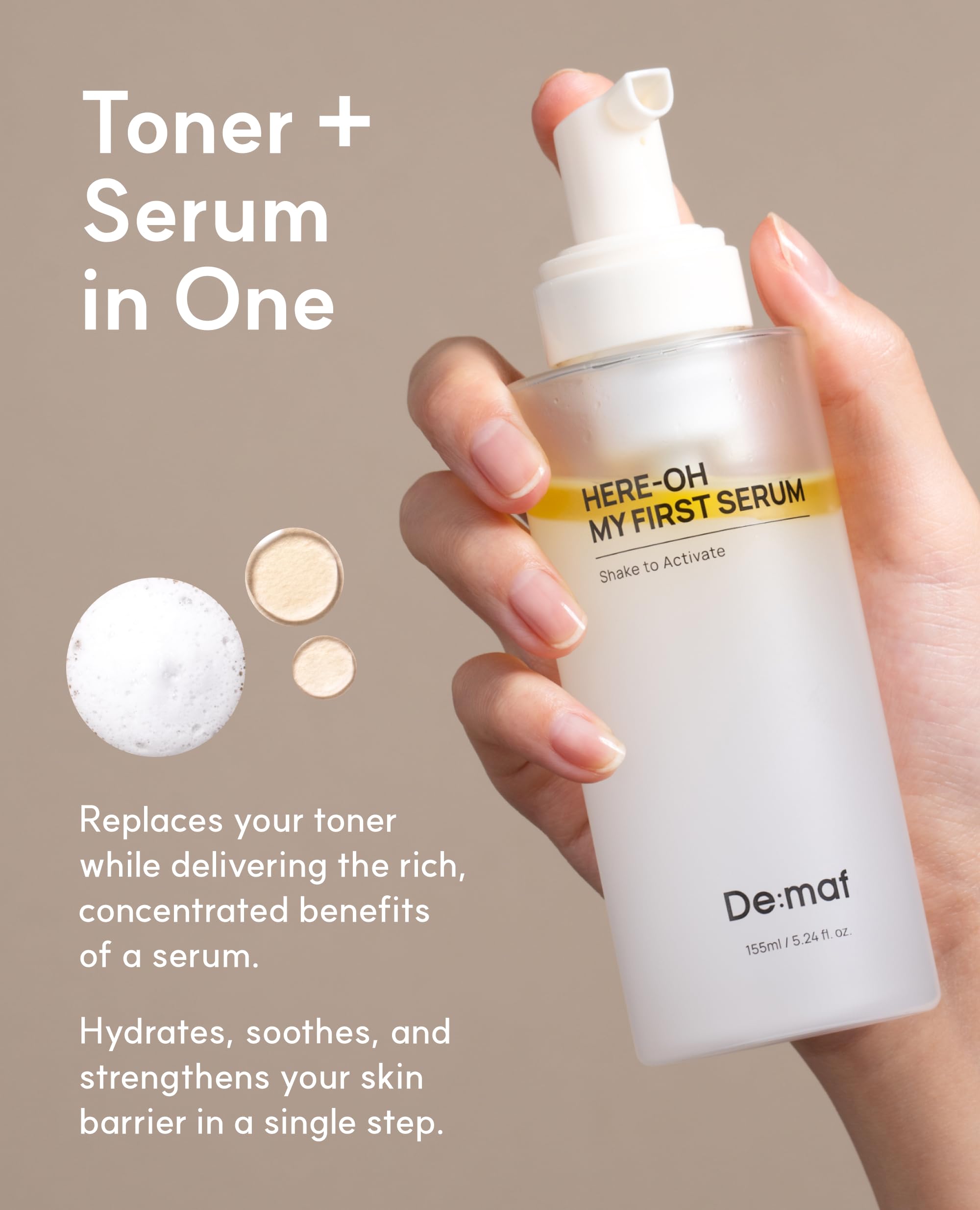 De:maf Here-Oh-My Serum with macadamia and jojoba oils seals in moisture.
