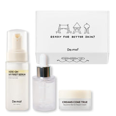 De:maf Welcome Kit unboxing shows compact travel-friendly packaging for on-the-go routines.