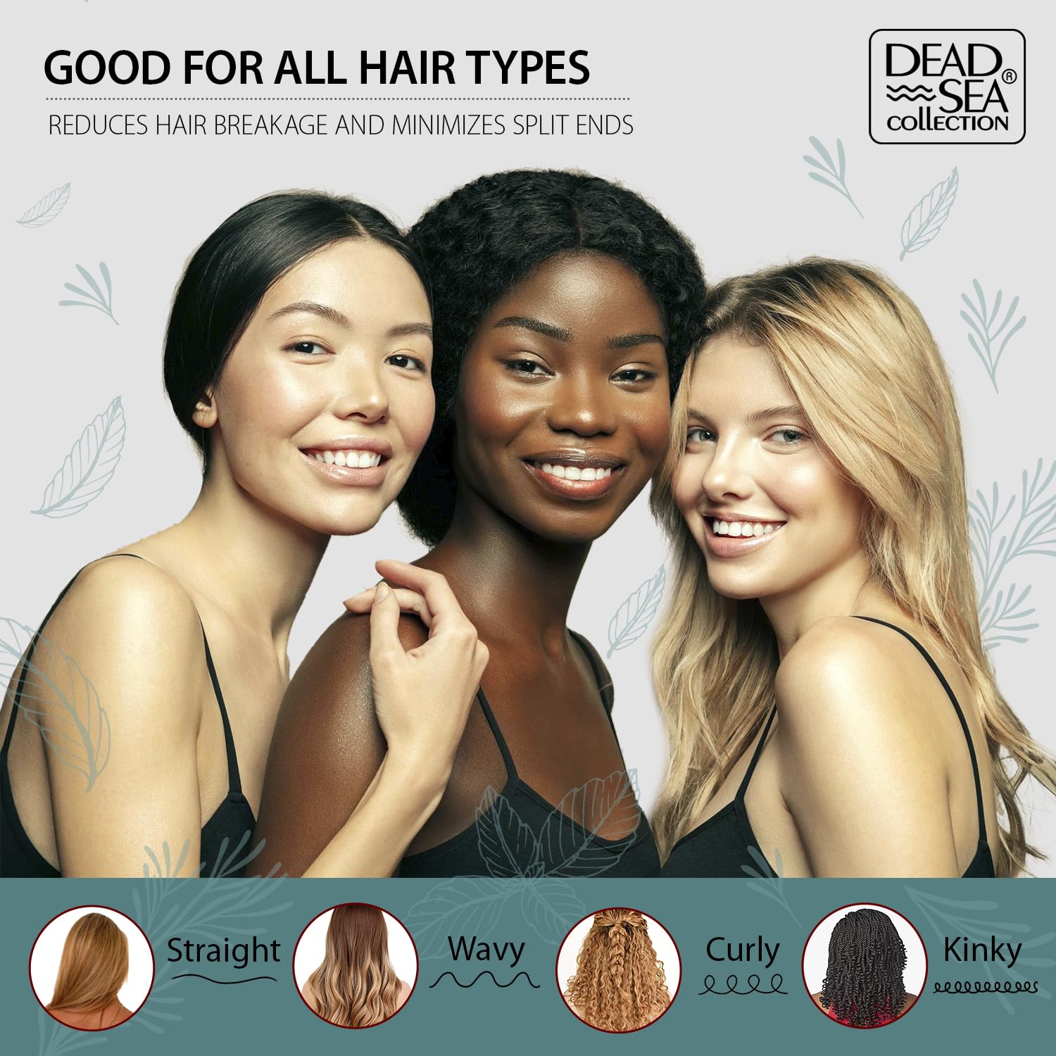 Dead Sea Collection curl-friendly formula visible for smoother, frizz-free styling.