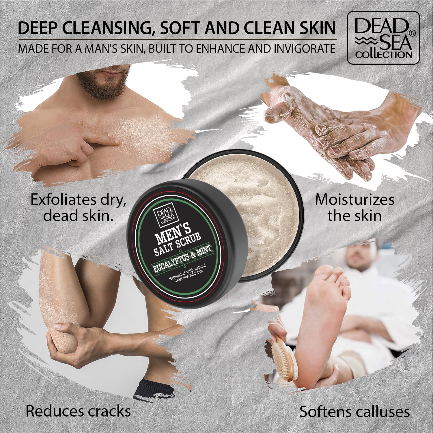 Label close-up showing natural minerals and no animal testing claim.