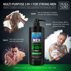 Rich peppermint lather from Dead Sea Collection body wash for a refreshing cleanse.