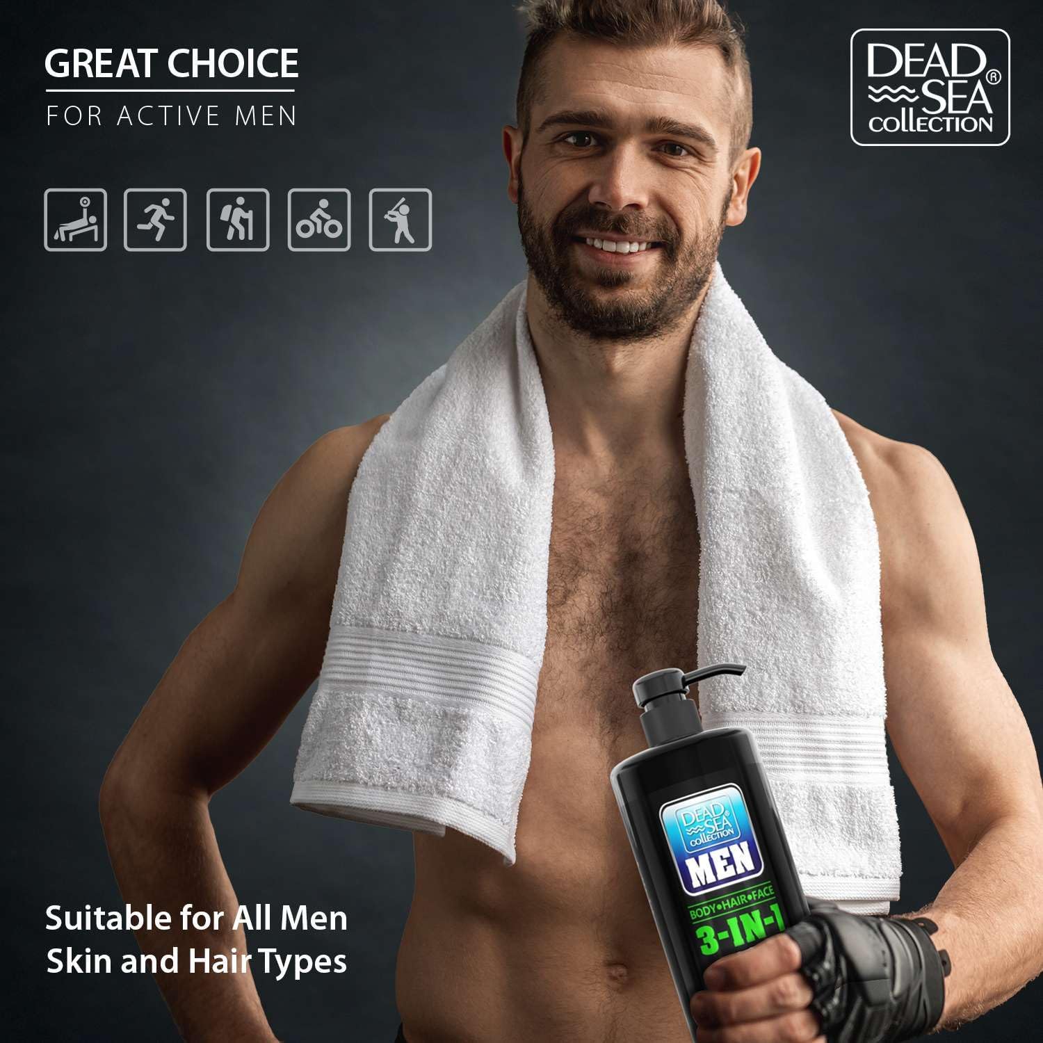 Cooling peppermint scent delivers an energizing shower experience.